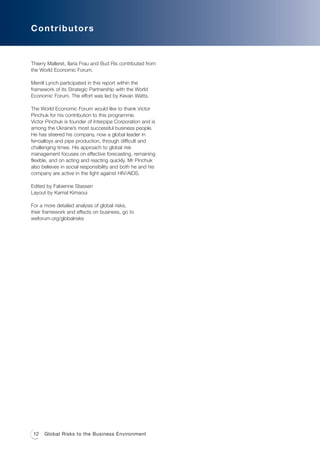 Global Risks to the Business Environment