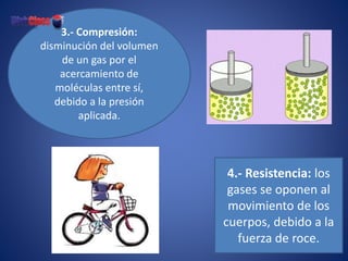 3.- Compresión:
disminución del volumen
de un gas por el
acercamiento de
moléculas entre sí,
debido a la presión
aplicada....