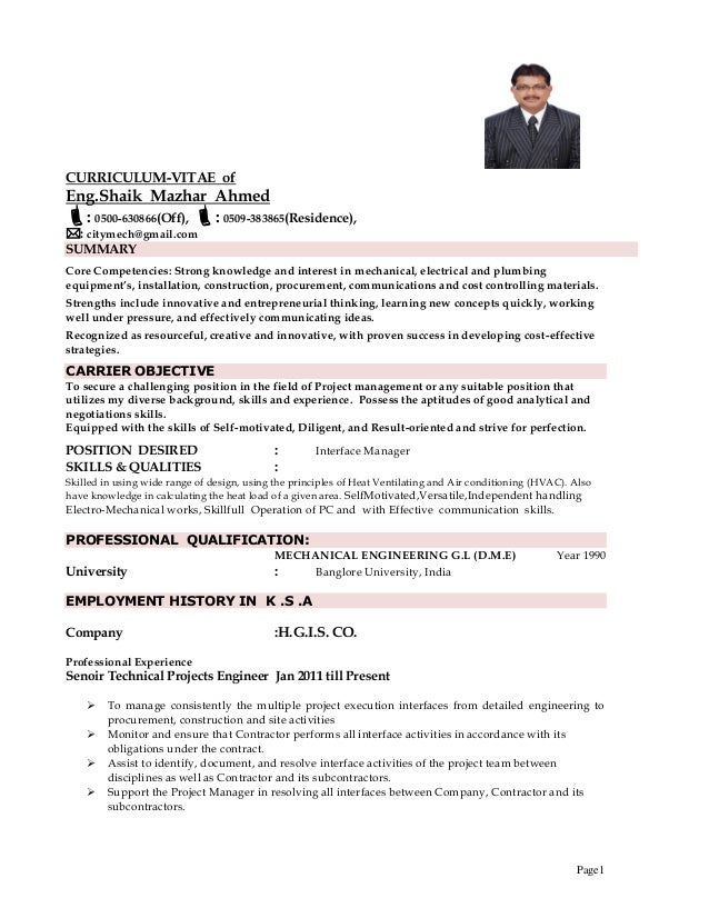 mazhar sheikhmech engr cv 2016 construction hvac site engineer resume