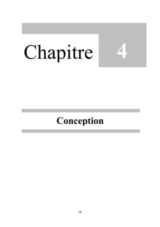 28
Chapitre 4 - Conception
4Chapitre
Conception
 