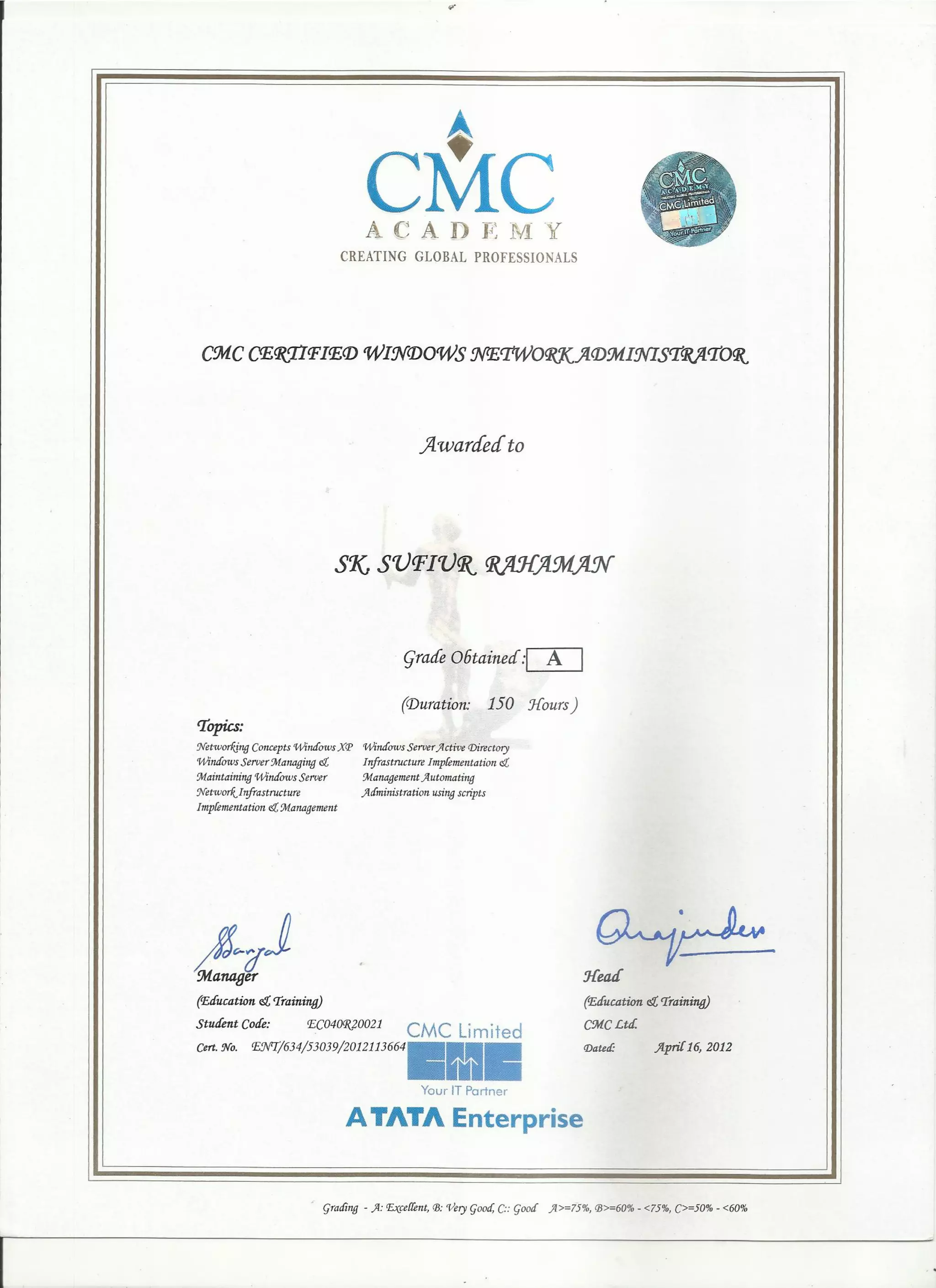 Cmc windows network adminstrator pdf