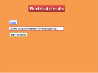diode , used to dissipate heat from tiny computer chips paper batteries Electrical circuits 
