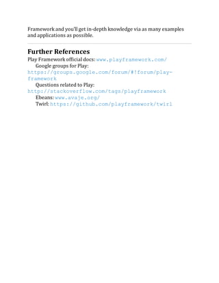 Introducing Play Framework Java Web Application Development Second ...