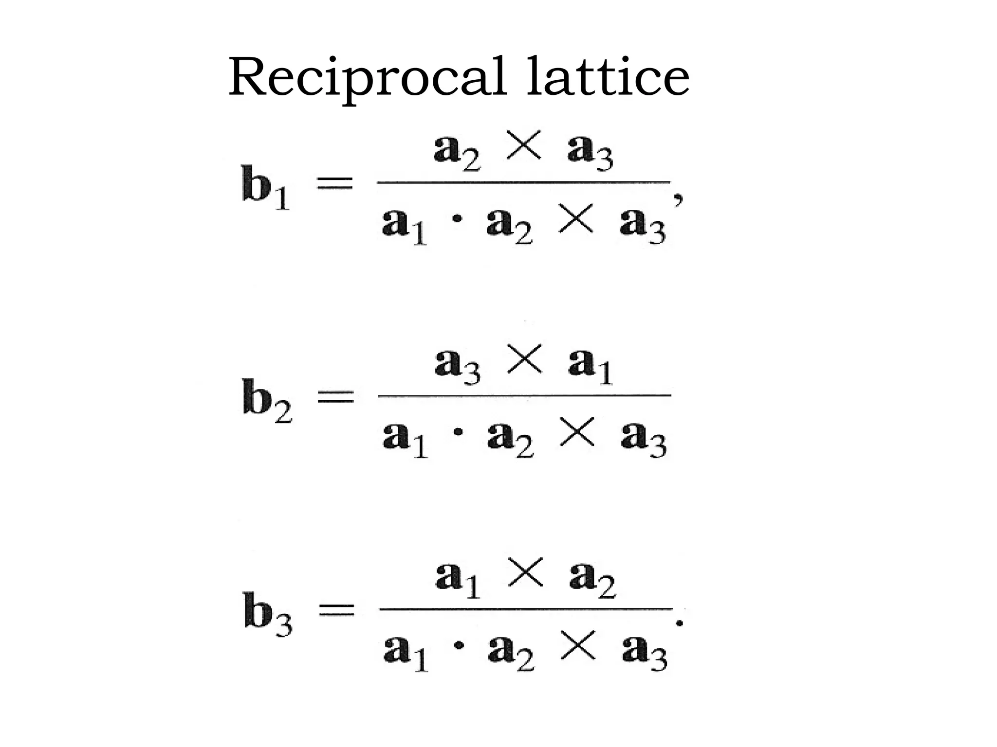 Reciprocal lattice 