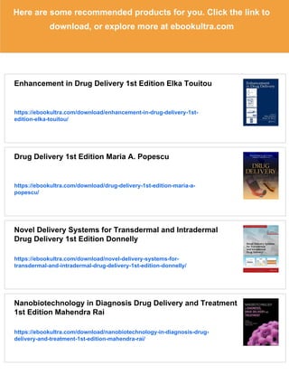 Polymers in Drug Delivery 1st Edition Ijeoma F. Uchegbu | PDF