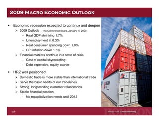 Horizon Lines Fourth Quarter 2008 Earnings Release