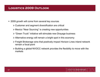 Horizon Lines Fourth Quarter 2008 Earnings Release