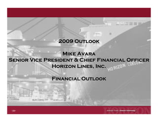 Horizon Lines Fourth Quarter 2008 Earnings Release