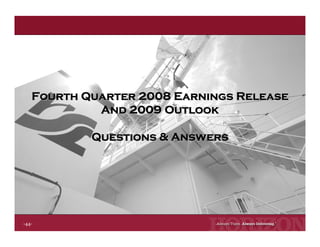 Horizon Lines Fourth Quarter 2008 Earnings Release