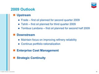 Chevron Q4 2008 earnings release