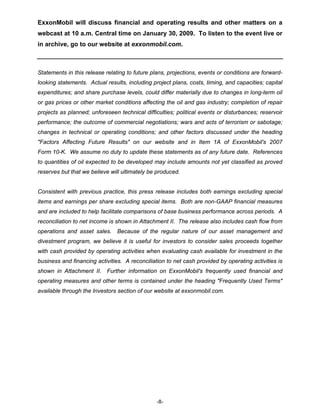 Exxon mobil 4Q 2008 earnings release