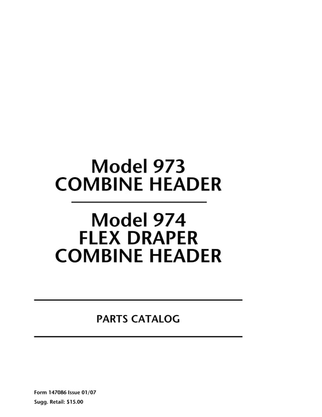 Macdon 973 hh and 974 fd parts catalog PDF