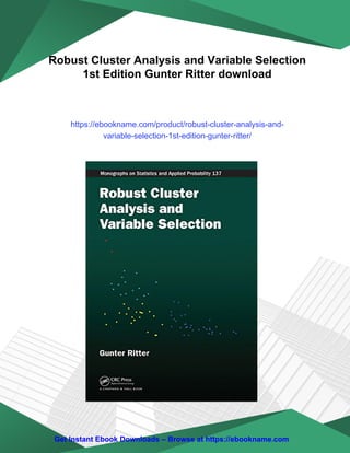 Robust Cluster Analysis and Variable Selection 1st Edition Gunter ...