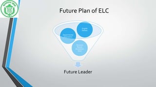 Future Plan of ELC
Future Leader
Focus on
Recent
Economics
Issue
Departmental
Orientation
English
Debate
 