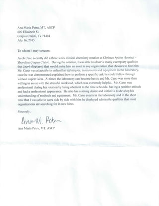 Reference letter for Jacob Cano