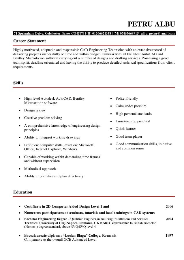 Cover letter for entry level drafter