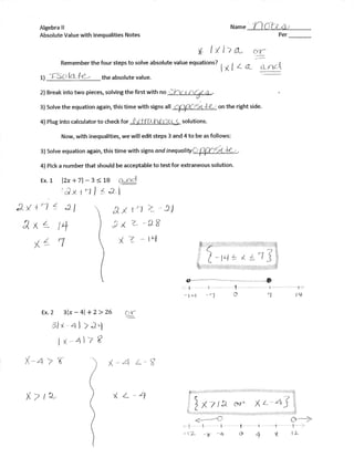 1-14 Absolute Value Inequalities Notes