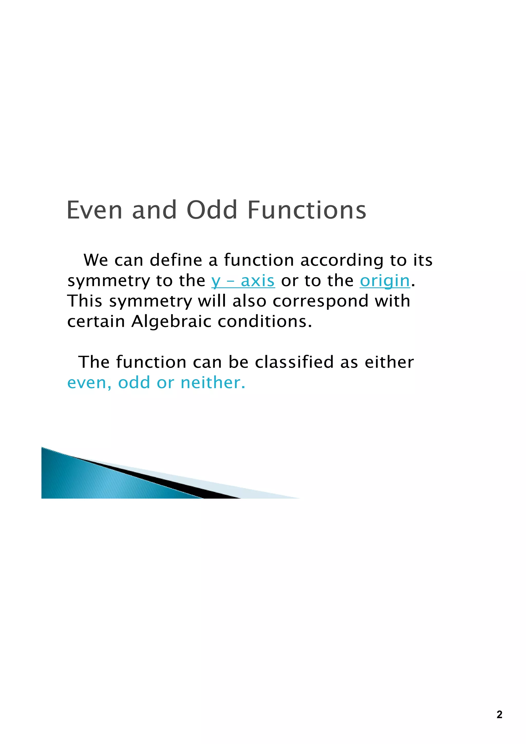 1-06 Even and Odd Functions Notes | PDF