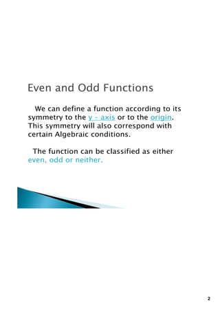 1-06 Even and Odd Functions Notes | PDF