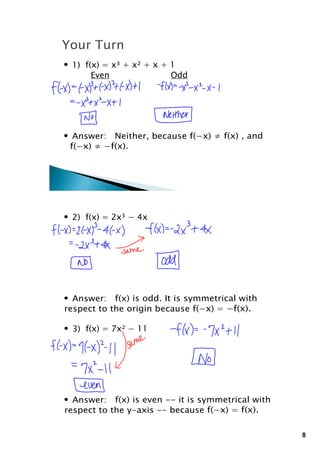 1-06 Even and Odd Functions Notes | PDF