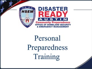 Personal Preparedness Training  