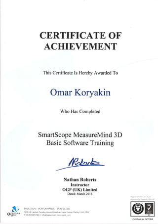 OGP Certificate