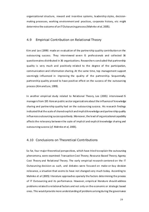 Thesis on outsourcing success