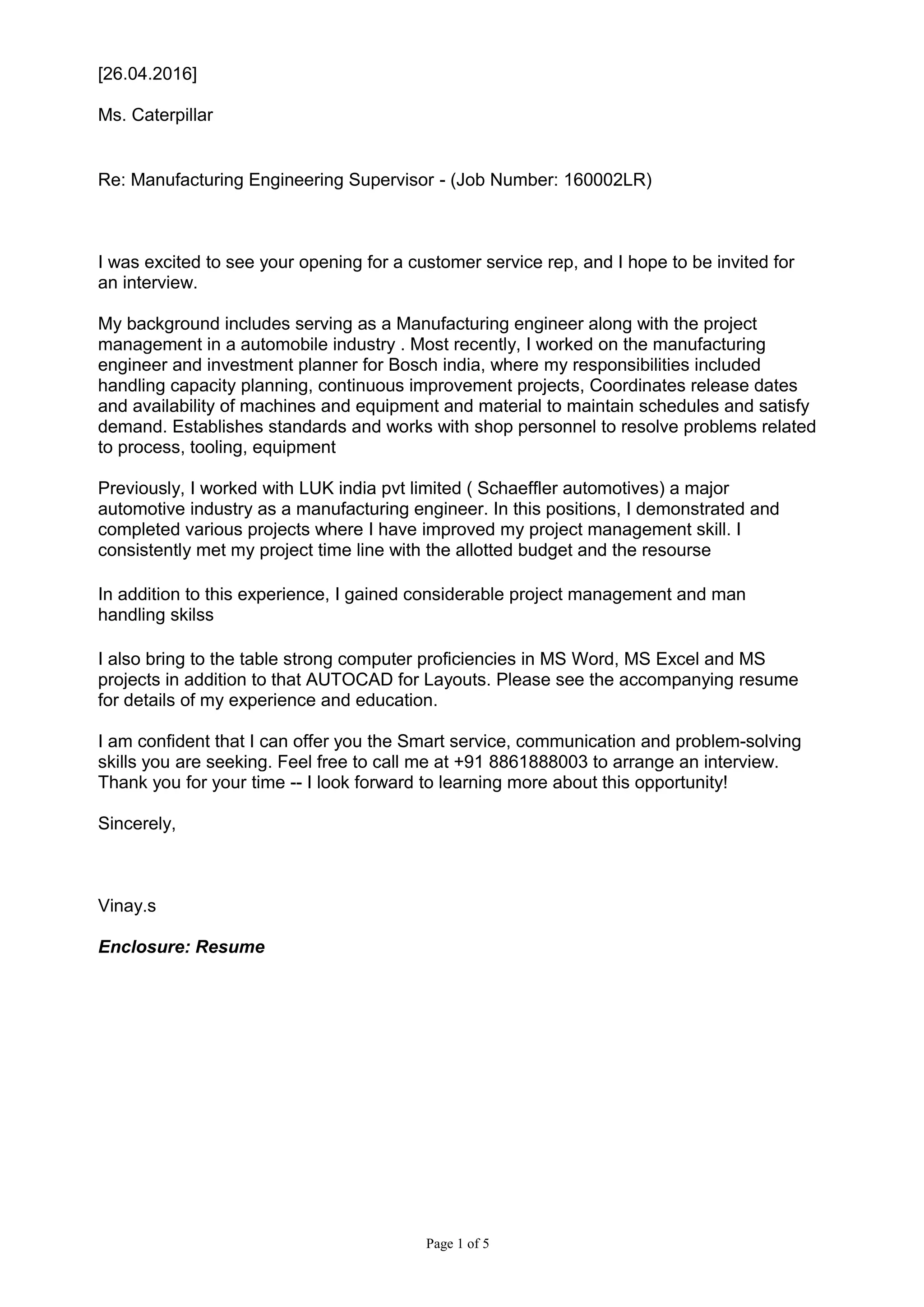 Resume caterpillar PDF Resume caterpillar PDF