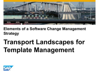 Elements of a Software Change Management
Strategy
Transport Landscapes for
Template Management
 