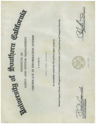 Information Systems Certificate