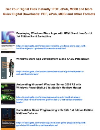Programming Windows Store Apps with C 1st Edition Matthew Baxter ...