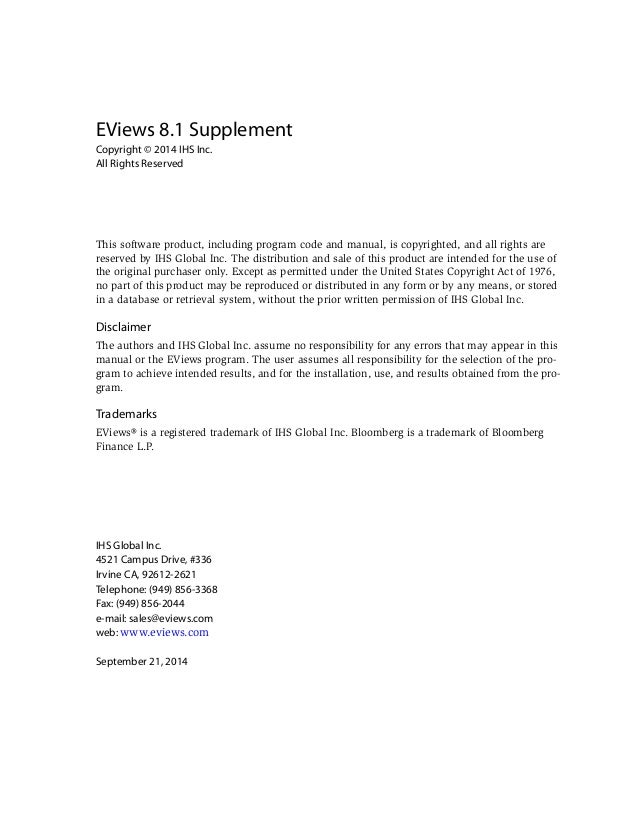 eviews 8 software