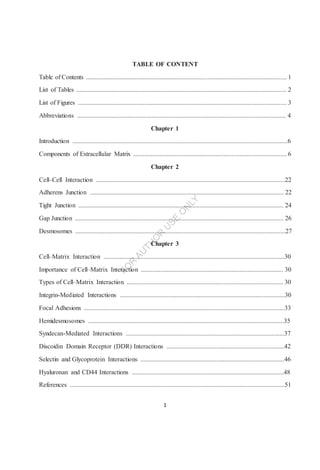 Comprehensive Overview of Cell-Cell and Cell-Matrix Interactions in the ...