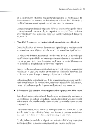 Organización del Aula en Ed. Infantil | PDF