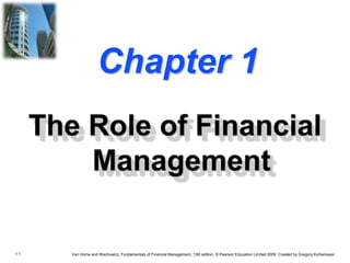 1.1 Van Horne and Wachowicz, Fundamentals of Financial Management, 13th edition. © Pearson Education Limited 2009. Created by Gregory Kuhlemeyer.
Chapter 1
The Role of Financial
Management
The Role of Financial
Management
 