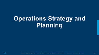 134
©2021 Cengage Learning. All Rights Reserved. May not be scanned, copied or duplicated, or posted to a publicly accessible website, in whole or in part.
Operations Strategy and
Planning
 