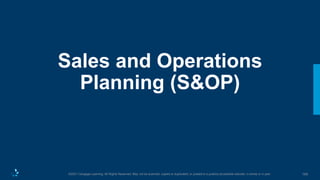 169
©2021 Cengage Learning. All Rights Reserved. May not be scanned, copied or duplicated, or posted to a publicly accessible website, in whole or in part.
Sales and Operations
Planning (S&OP)
 