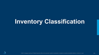 243
©2021 Cengage Learning. All Rights Reserved. May not be scanned, copied or duplicated, or posted to a publicly accessible website, in whole or in part.
Inventory Classification
 