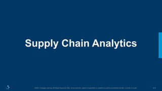 410
©2021 Cengage Learning. All Rights Reserved. May not be scanned, copied or duplicated, or posted to a publicly accessible website, in whole or in part.
Supply Chain Analytics
 