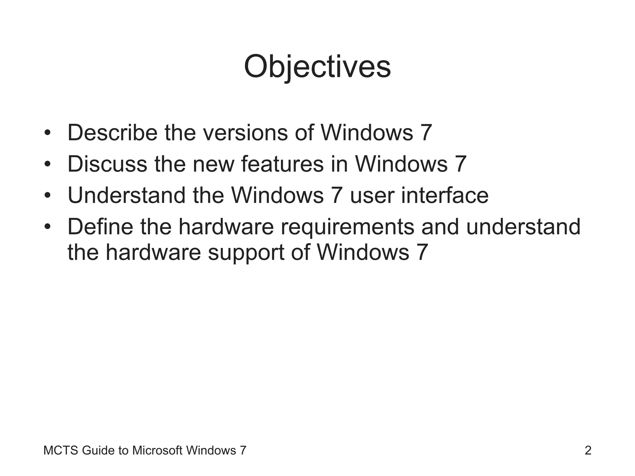 Guide To Windows 7 - Introduction to Windows 7 | PPT