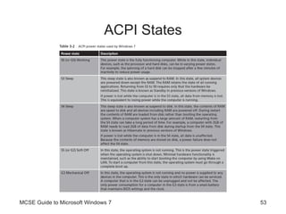 ACPI States MCSE Guide to Microsoft Windows 7 