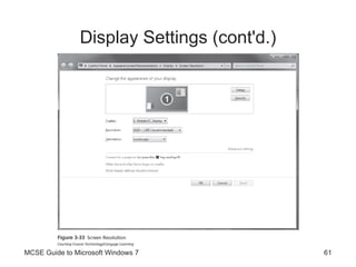 Display Settings (cont'd.) MCSE Guide to Microsoft Windows 7 
