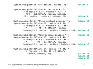 Java Programming: From Problem Analysis to Program Design, 5e 