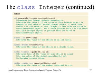 The  class  Integer  (continued) Java Programming: From Problem Analysis to Program Design, 5e 