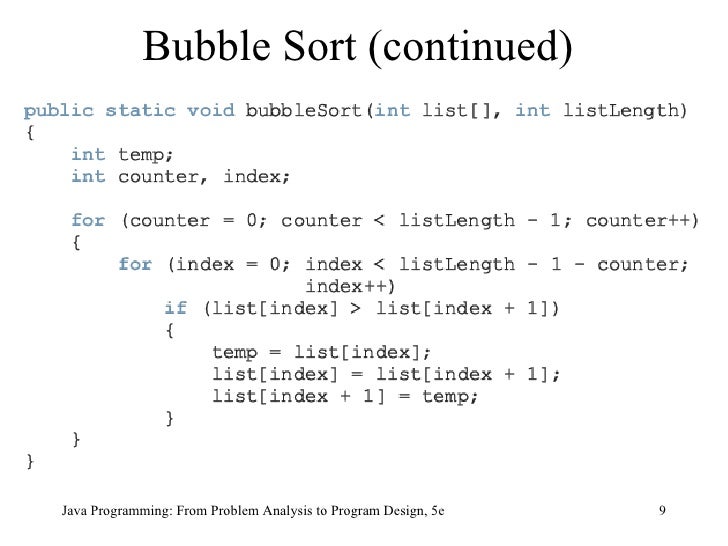 9781111530532 ppt ch14_bubble_sort