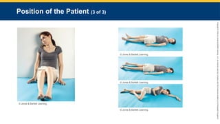 Copyright
©
2023
by
Jones
&
Bartlett
Learning,
LLC,
an
Ascend
Learning
Company
and
the
American
Academy
of
Orthopaedic
Surgeons.
Position of the Patient (3 of 3)
© Jones & Bartlett Learning.
© Jones & Bartlett Learning.
© Jones & Bartlett Learning.
© Jones & Bartlett Learning.
 