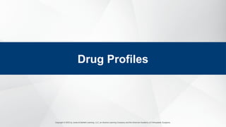 Copyright © 2023 by Jones & Bartlett Learning, LLC, an Ascend Learning Company and the American Academy of Orthopaedic Surgeons.
Drug Profiles
 