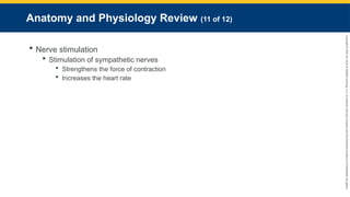 Copyright
©
2023
by
Jones
&
Bartlett
Learning,
LLC,
an
Ascend
Learning
Company
and
the
American
Academy
of
Orthopaedic
Surgeons.
Anatomy and Physiology Review (11 of 12)
 Nerve stimulation
 Stimulation of sympathetic nerves
 Strengthens the force of contraction
 Increases the heart rate
 
