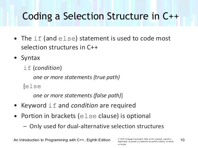 Chapter 5 - The Selection Structure