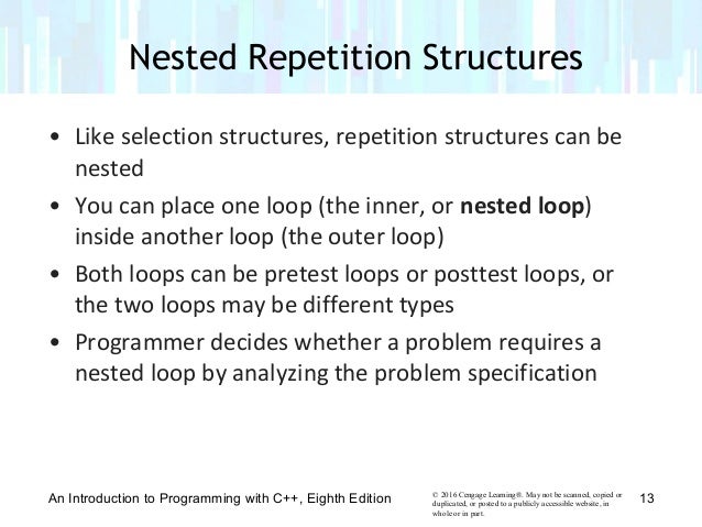 Chapter 8 - More on the Repetition Structure
